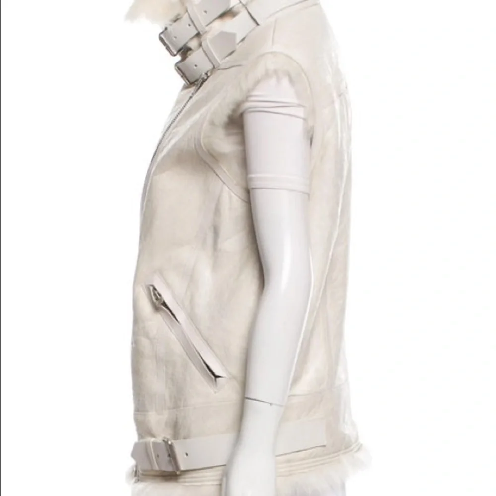 IRA COURTNEY LEATHER SHEARLING MOTO VEST - Picture 5 of 5